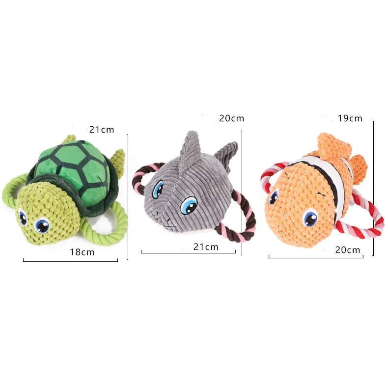 Petkin - Ocean Theme Plush Squeaky Dog Toy