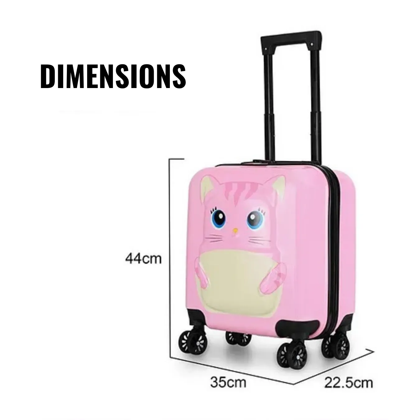 Pink Kitty Cabin Trolley Bag/Suitcase