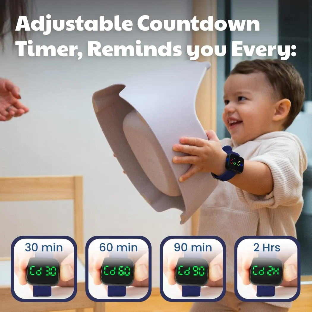 Potty Training Watch for Kids V2 – a Water Resistant Potty Reminder Device for Boys & Girls to Train Your Toddler with Fun/Musical & Vibration Interval Reminder with Potty Training Ebook (Navy)