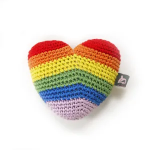 Rainbow Heart Crochet Toy