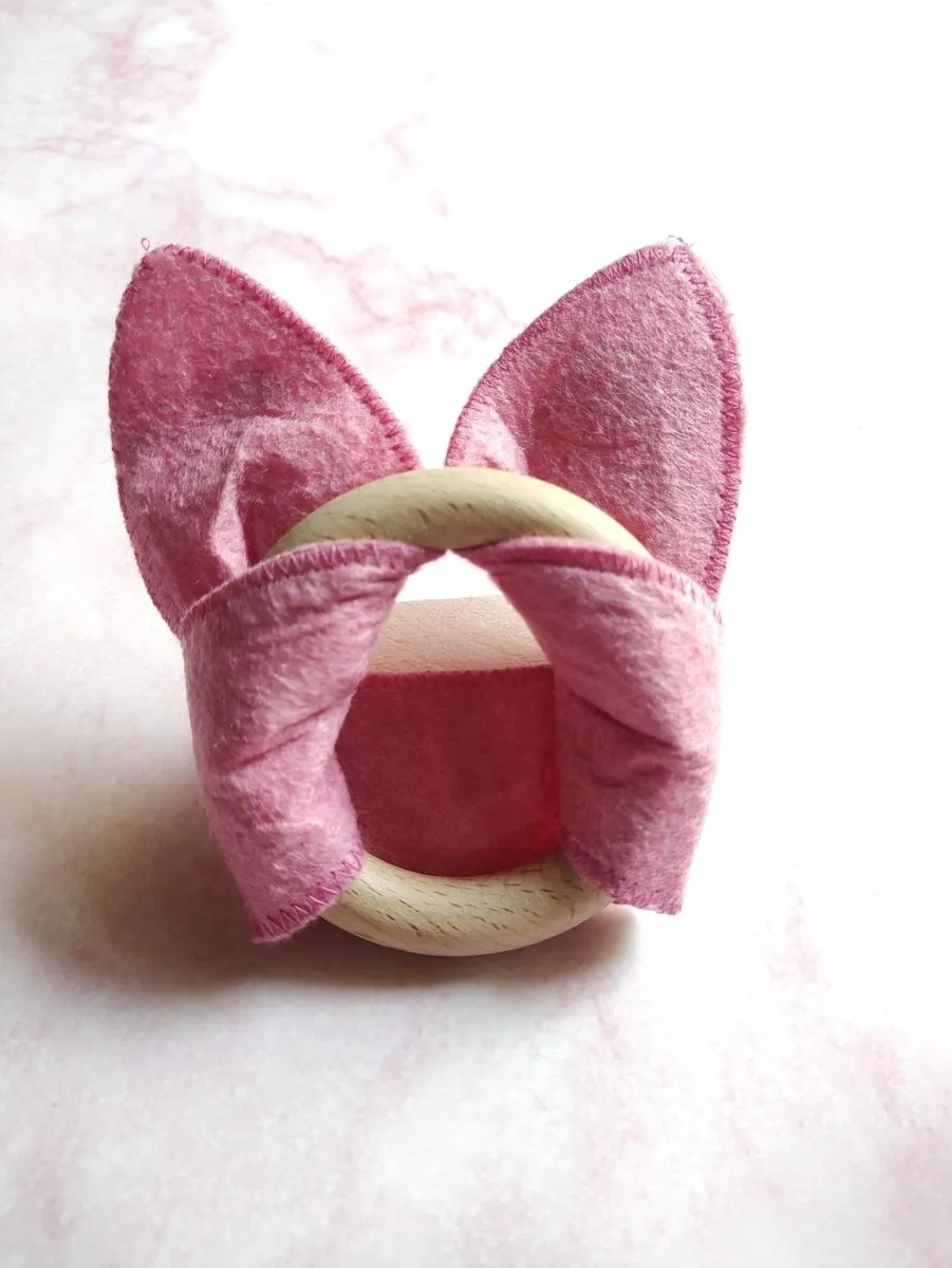 Rocking Potato Bunny Ear Teething Ring