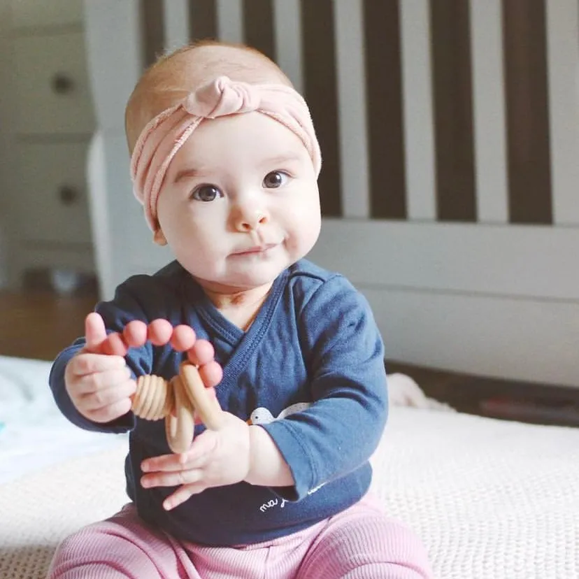 Rust Beehive Silicone And Wooden Teething Toy