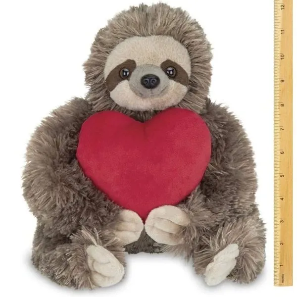 Simon Love Plush Stuffed Animal Three Toed Sloth Holding Heart