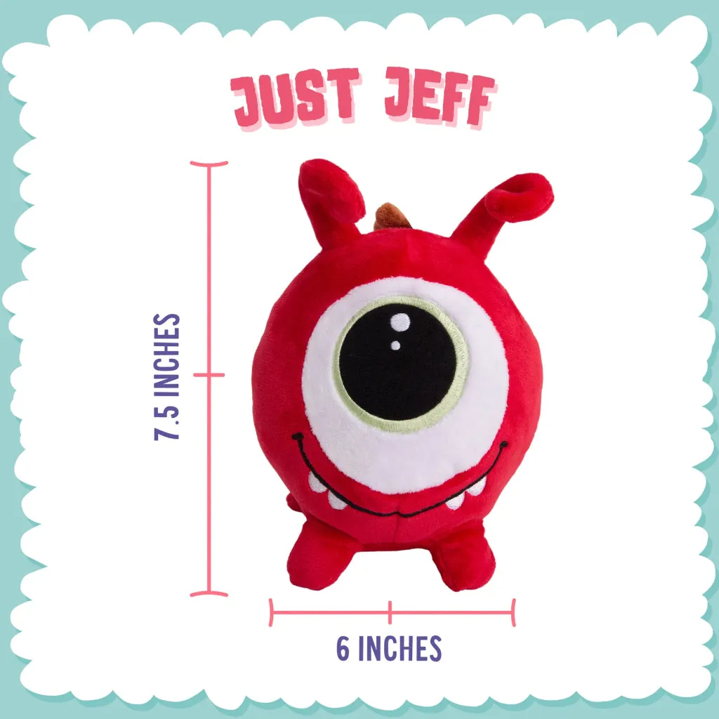 Snugarooz Just Jeff the Monster 2-in-1 Plush with Hidden Ball Dog Toy