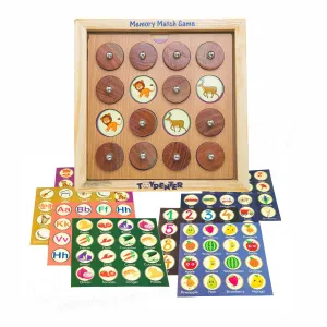 TOYPENTER Wooden Memory Matching Game/ Memory Skill Game for Kids 3  Years I Brain Games for kids with 8 Theme Cards