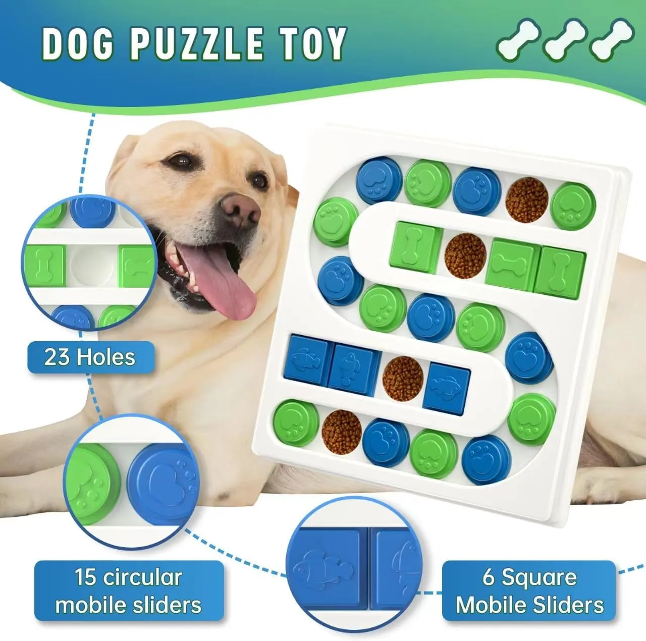 Treat Puzzle Feeder Toys for Dogs