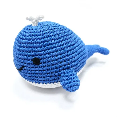 Whale Crochet Dog Toy with Squeaker