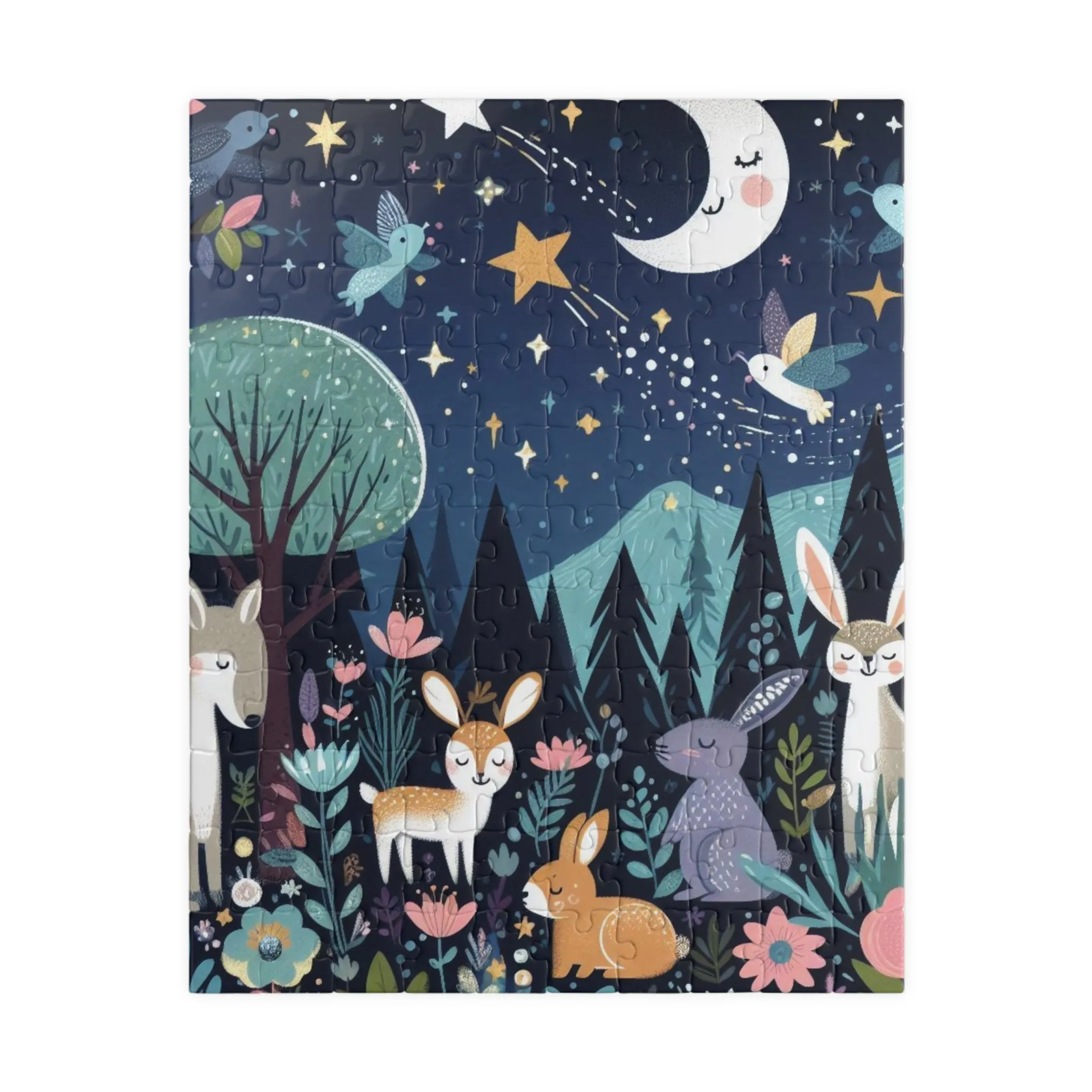 Whimsical Woodland Nighttime Scene - Puzzle (110, 252, 520, 1014-piece)