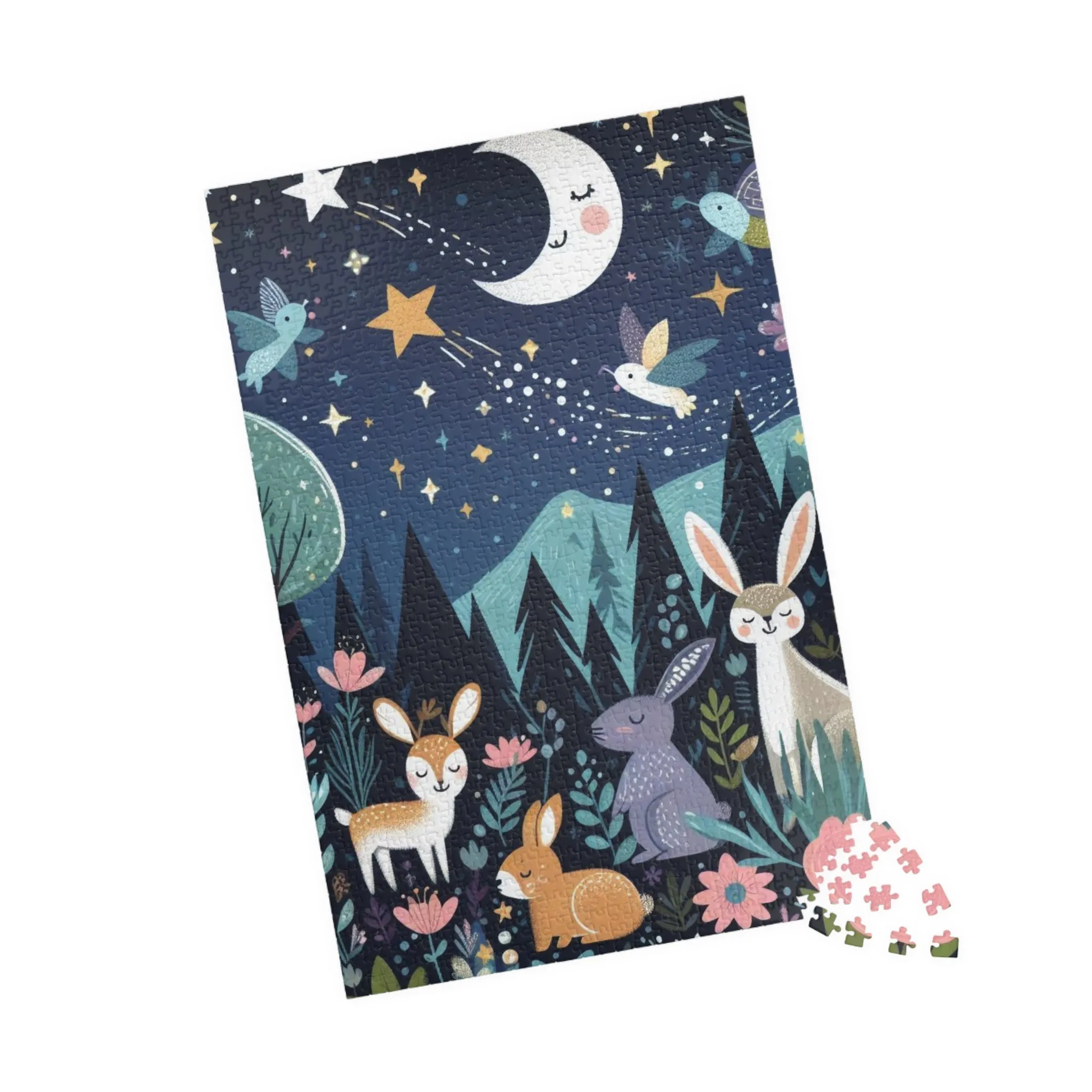 Whimsical Woodland Nighttime Scene - Puzzle (110, 252, 520, 1014-piece)