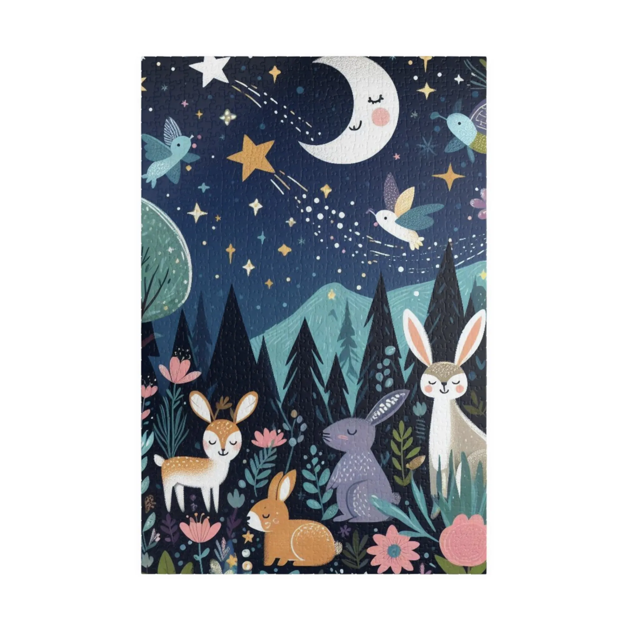 Whimsical Woodland Nighttime Scene - Puzzle (110, 252, 520, 1014-piece)