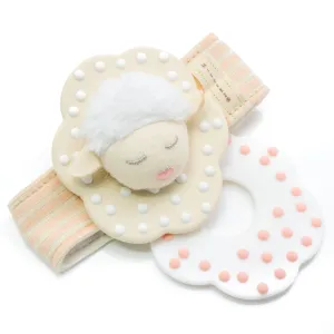 WRISTEEZ™ Organic Baby Teething Wristlet Rattle - Milly the Lamb