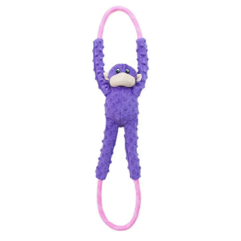 Zippy Paws Monkey RopeTugz Durable Rope Squeaky Chew Toy for Dogs