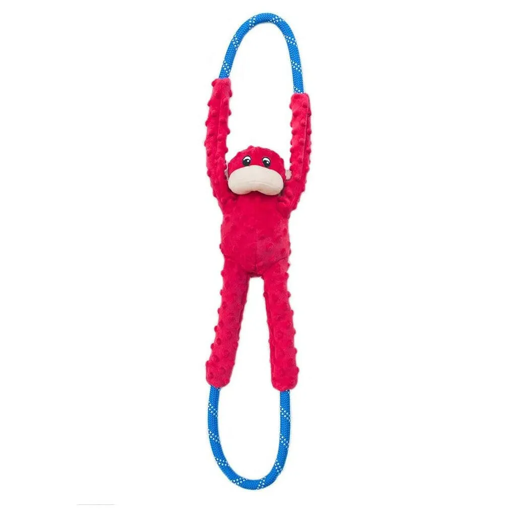 Zippy Paws Monkey RopeTugz Durable Rope Squeaky Chew Toy for Dogs