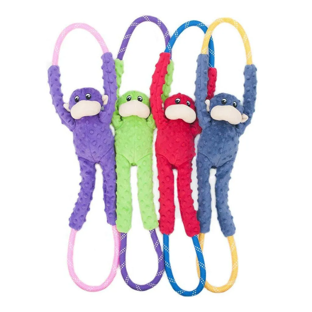 Zippy Paws Monkey RopeTugz Durable Rope Squeaky Chew Toy for Dogs